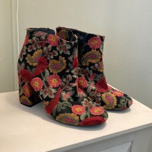 Embroidered floral booties